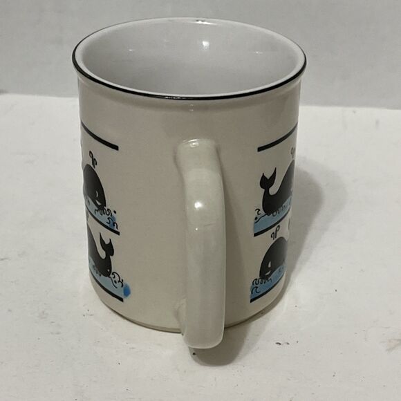 Adorable Vintage Alaska Souvenir Whales Coffee Mug 10 Oz 3-D Effect MCM Style - Picture 4 of 6